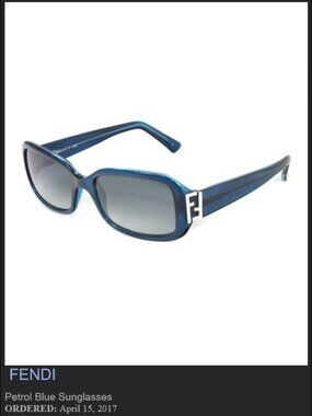 FENDI Petrol Blue Sunglasses - FS5235 - Rectangular Blue Tint - Never Worn
